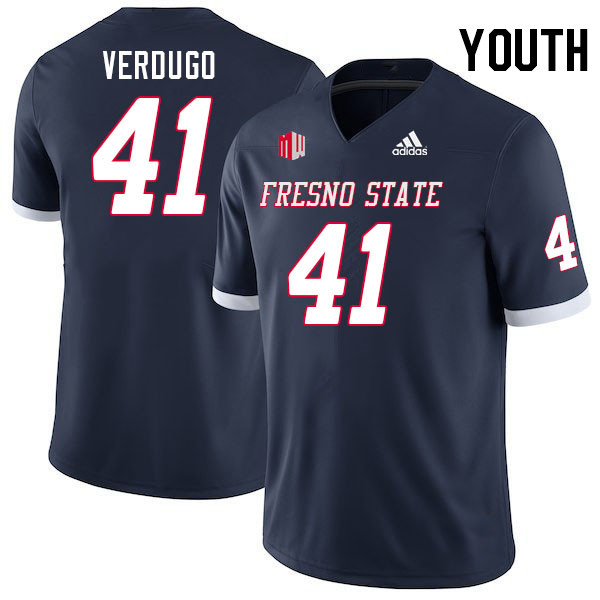 Youth #41 Nick Verdugo Fresno State Bulldogs College Football Jerseys Stitched Sale-Navy - Click Image to Close
